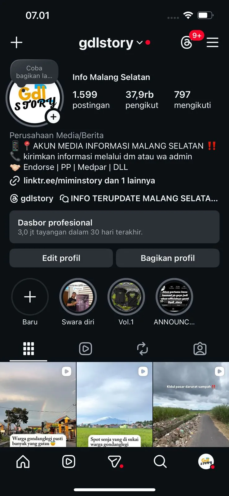 Case Study Reels gdlstory dengan Jangkauan 37.9rb